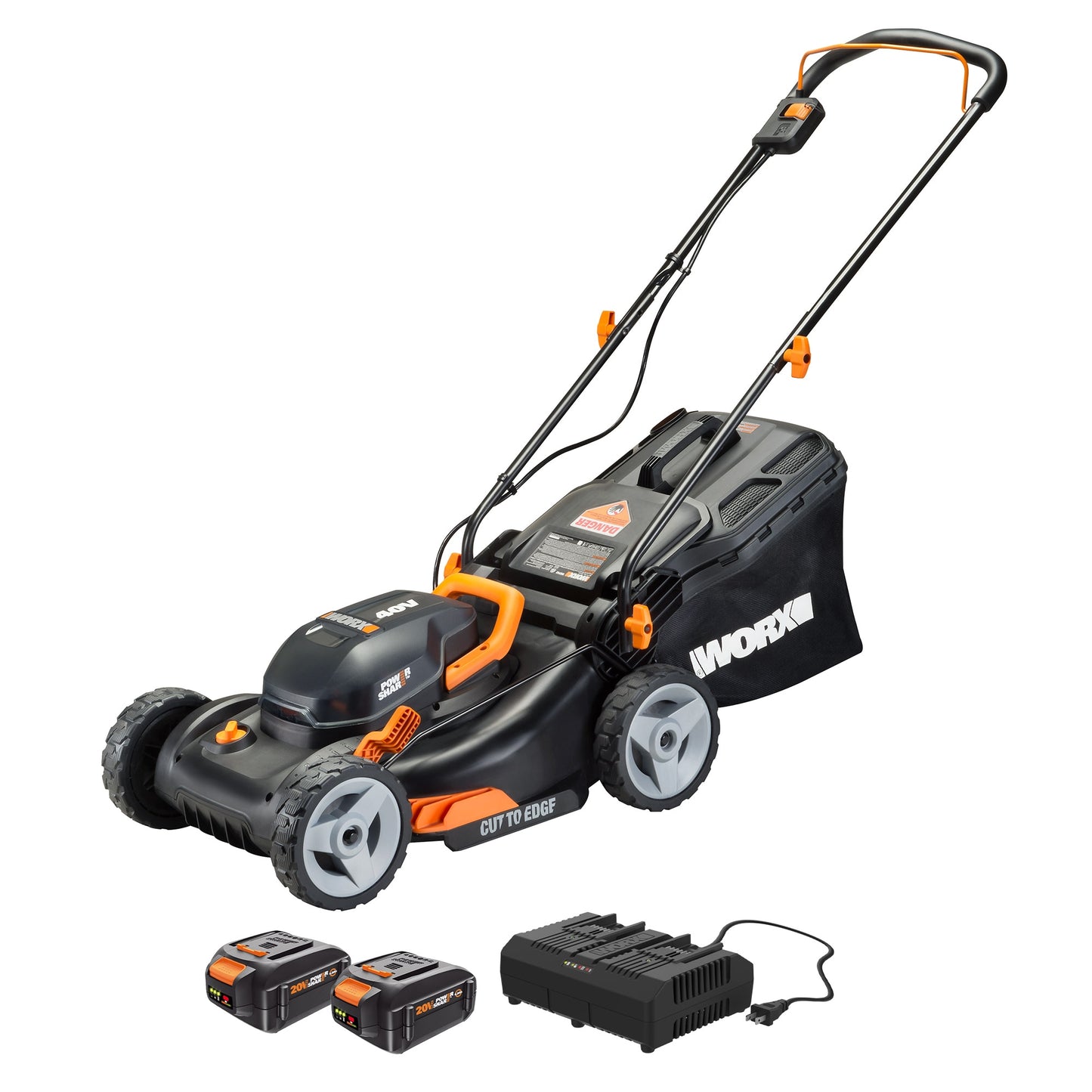 WORX Power Share 20-volt 17-in Cordless Push Lawn Mower 4 Ah (2-Batteries and Charger Included) WG743