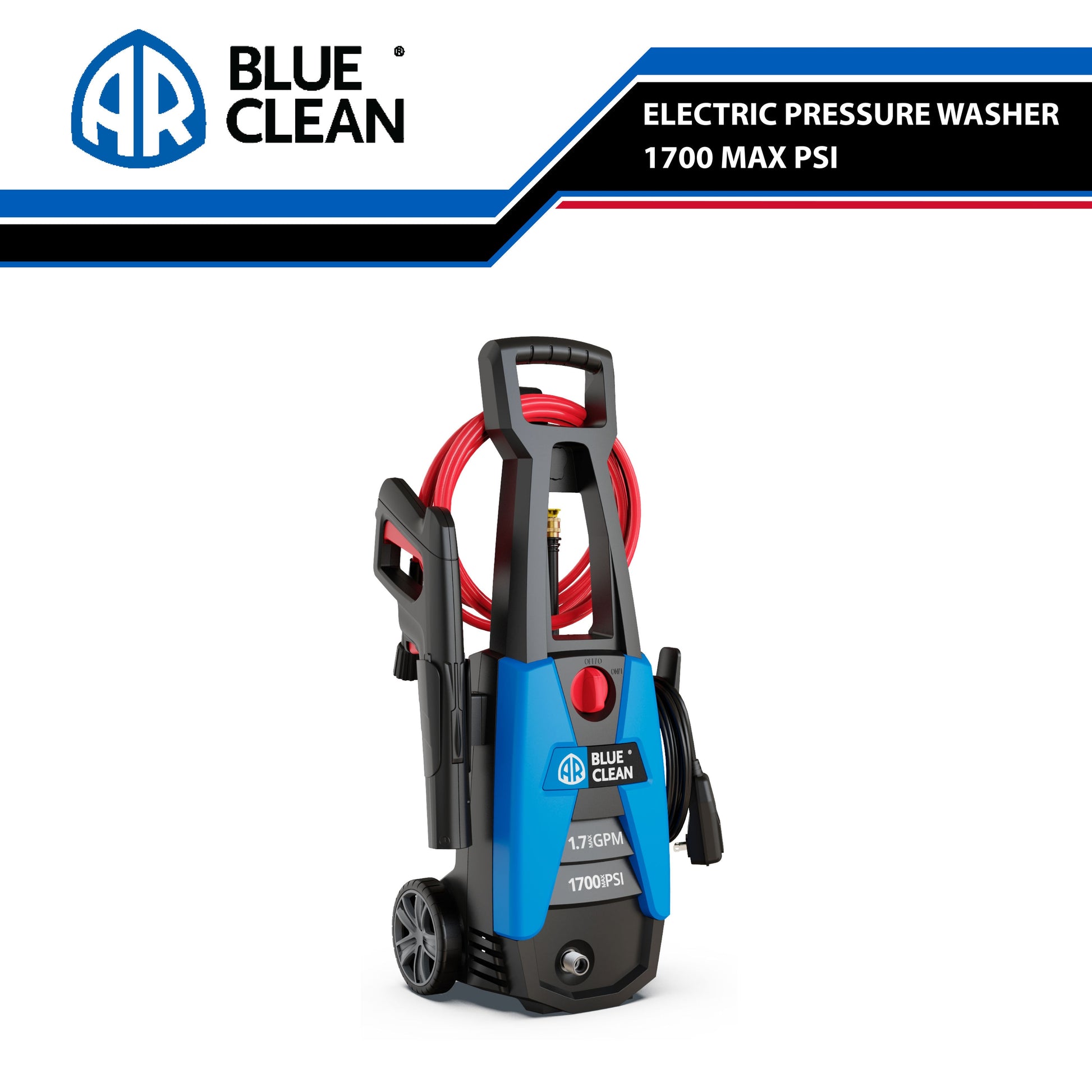 AR Blue Clean BC142HS 1700 PSI 1.7-GPM Cold Water Electric Pressure Washer with 1 Spray Tips BC142HS