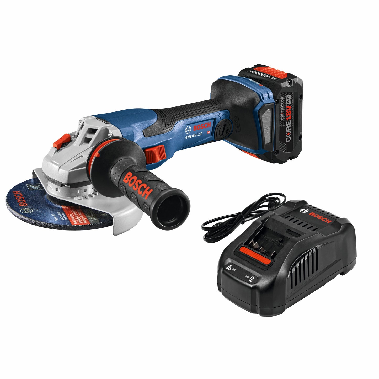 Bosch 6-in 18-volt 8 Amps Sliding Switch Brushless Cordless Angle Grinder (Charger Included and 1-Battery) GWS18V-13CB14