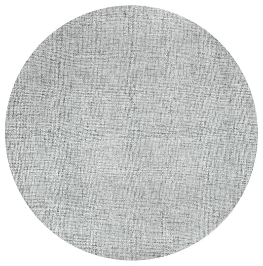 Alora Decor London 8 x 8 (ft) Tufted Wool Blue Round Indoor Solid Mid-Century Modern Pet Friendly Area rug