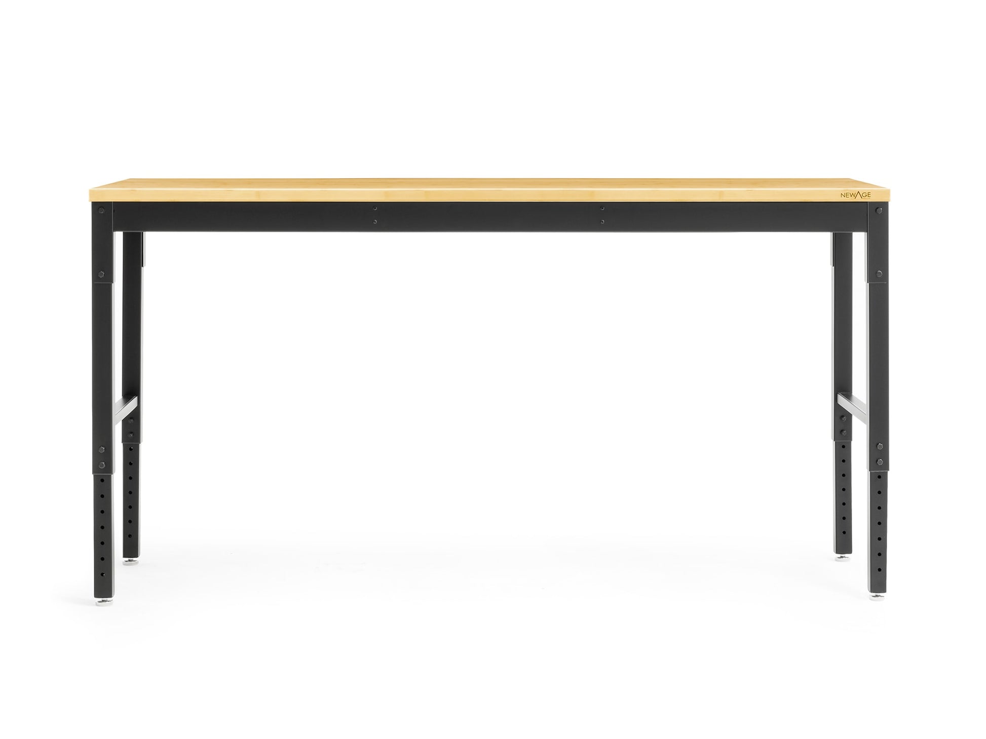 NewAge Products 72-in L x 43-in H Black Bamboo Adjustable Height Portable Work Bench 55946