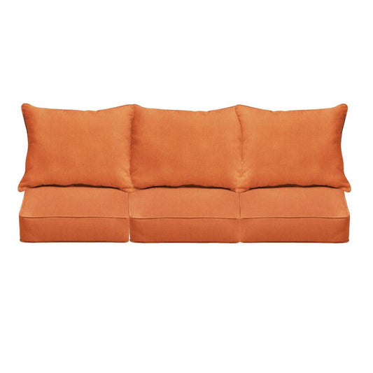 Mozaic Company Sunbrella 25-in x 23-in 6 -Piece Canvas Rust Patio sofa cushion