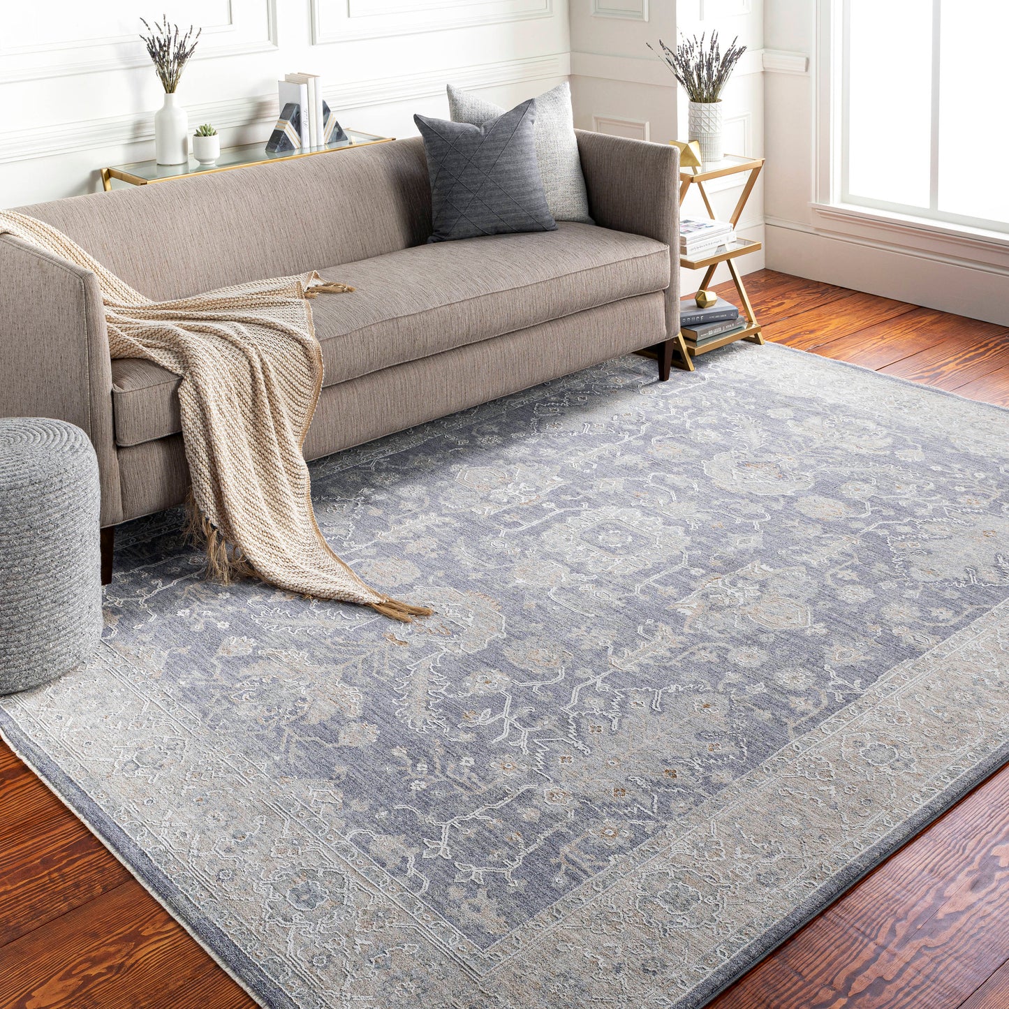 Surya Avant Garde 5 x 7 (ft) Flatweave Medium Grey Rectangular Indoor Medallion Oriental Pet Friendly Area rug