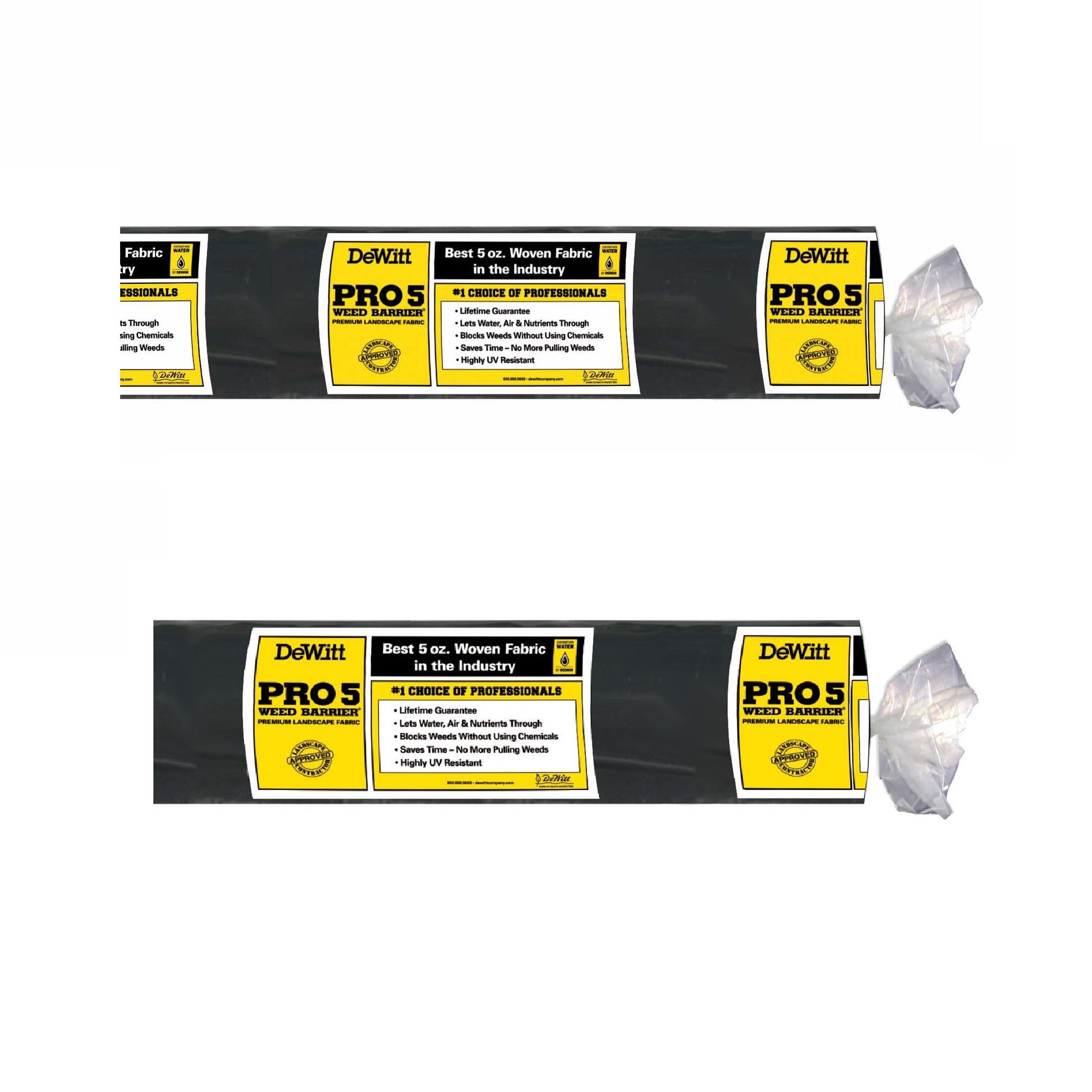 DeWitt P5 5x250-Foot 5-Ounce Weed Barrier - Poly Construction - Sod Lifter - Specialty Landscaping Tool - Pro 5 Fabric - Commercial Use 174672