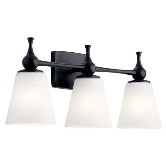 Kichler Cosabella 8.5-in 3 -Light Black Modern/contemporary Vanity light 4663059