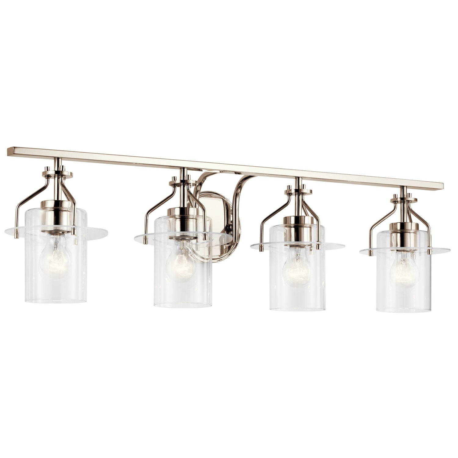 Kichler Everett 34-in 4 -Light Polished Nickel Industrial Vanity light 4663055