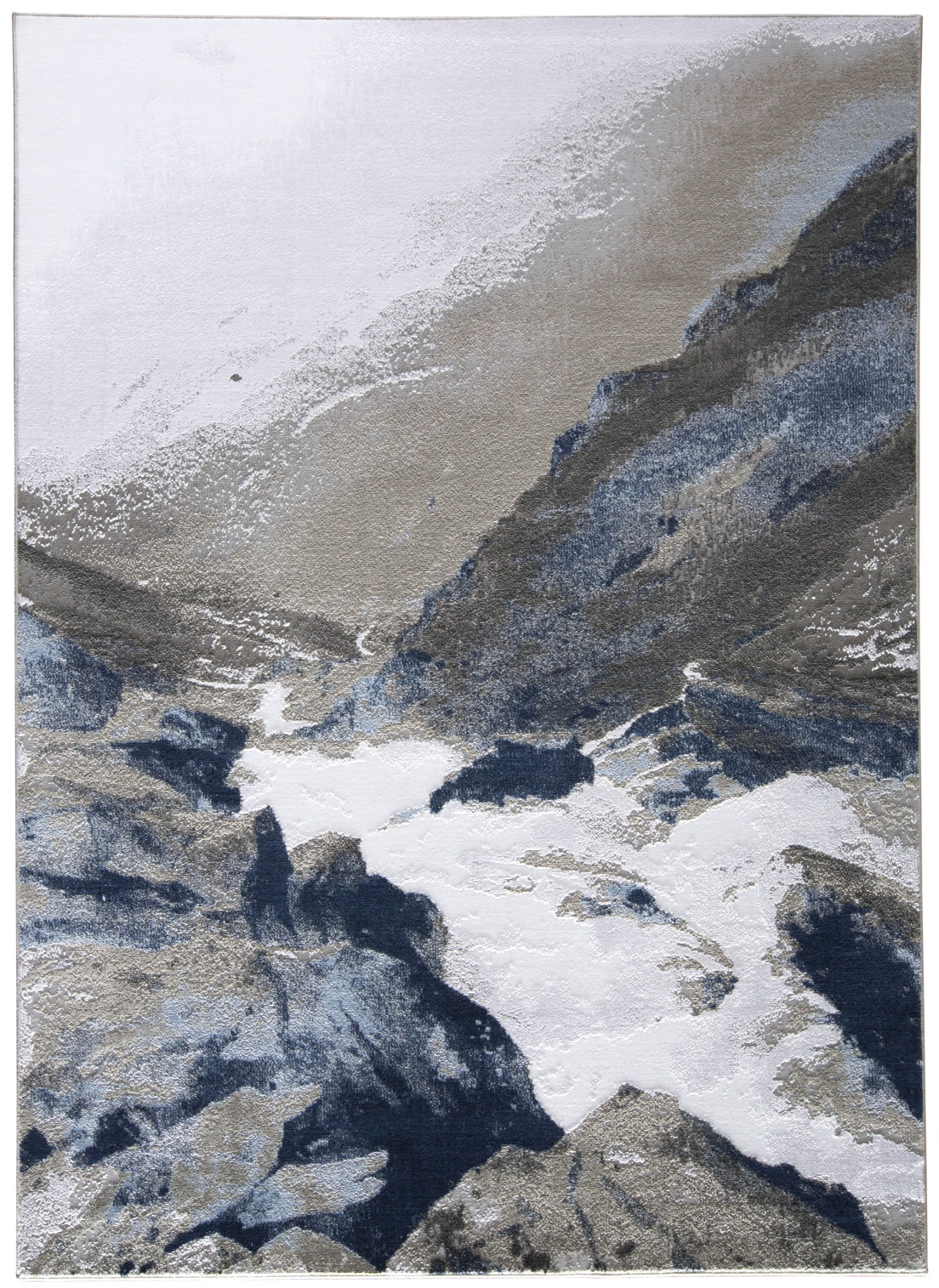 Room Envy Javers 8 x 11 (ft) Loomed Bright White/Warm Dark Gray Rectangular Indoor Abstract Mid-Century Modern Area rug