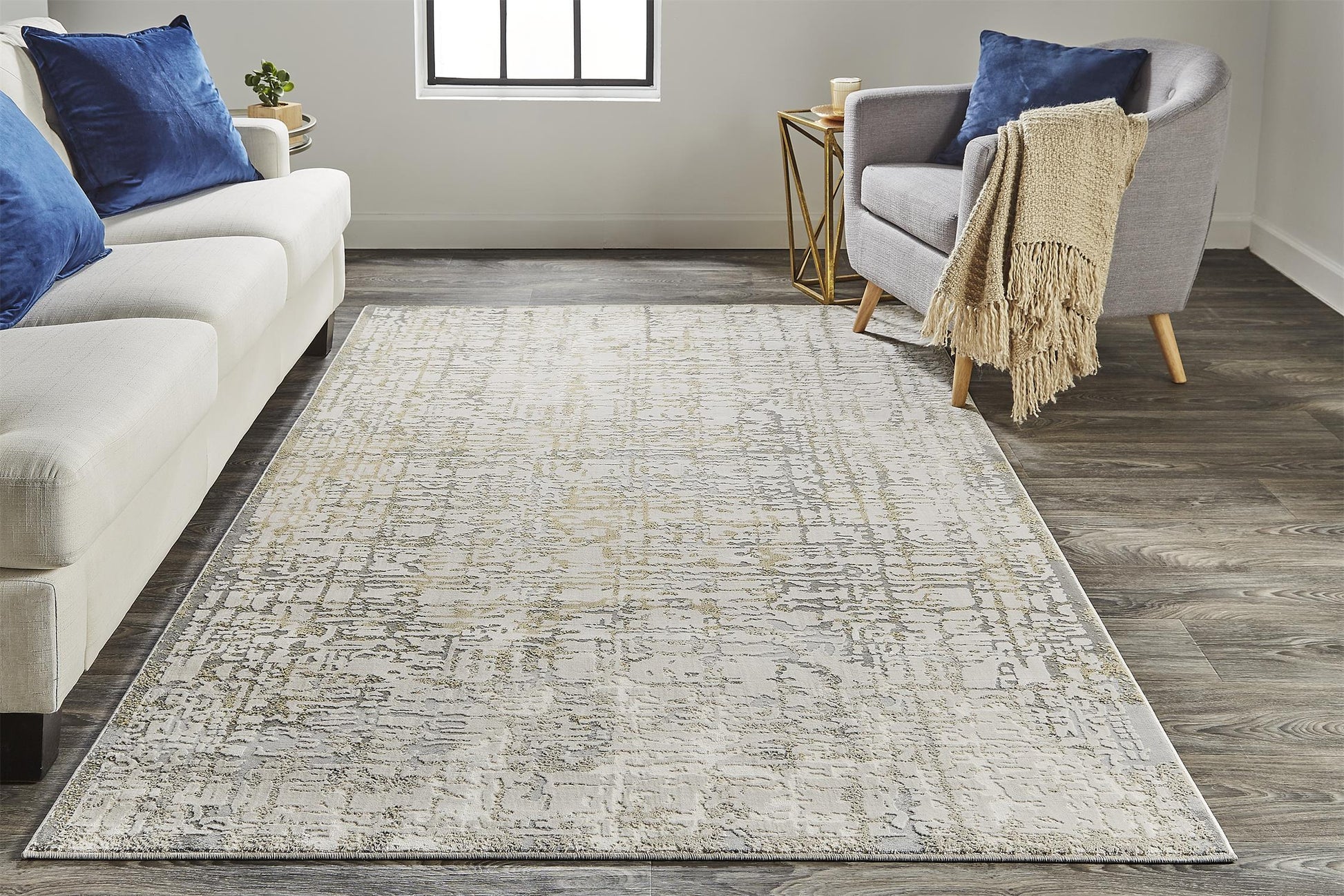 Room Envy Vanhorn 8 x 11 (ft) Loomed Birch/Biege Rectangular Indoor Abstract Mid-Century Modern Pet Friendly Area rug