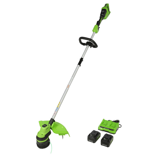 Greenworks 48-volt 15-in Straight Shaft Battery String Trimmer 4 Ah (Battery and Charger Included) ST48L4411