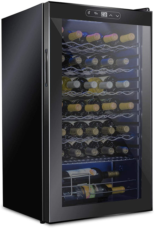 Schmecke 18.7-in W 34 -Bottles Black Freestanding Indoor Wine Cooler