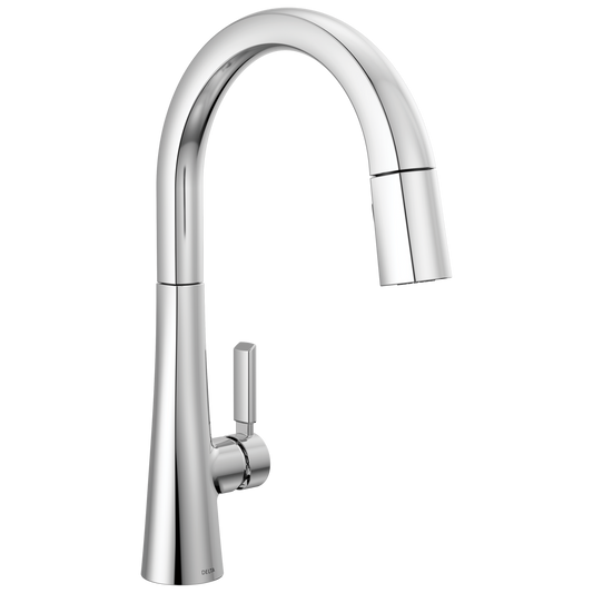 Delta Monrovia Lumicoat Chrome Single Handle Deck-mount Pull-down Kitchen Faucet with Sprayer