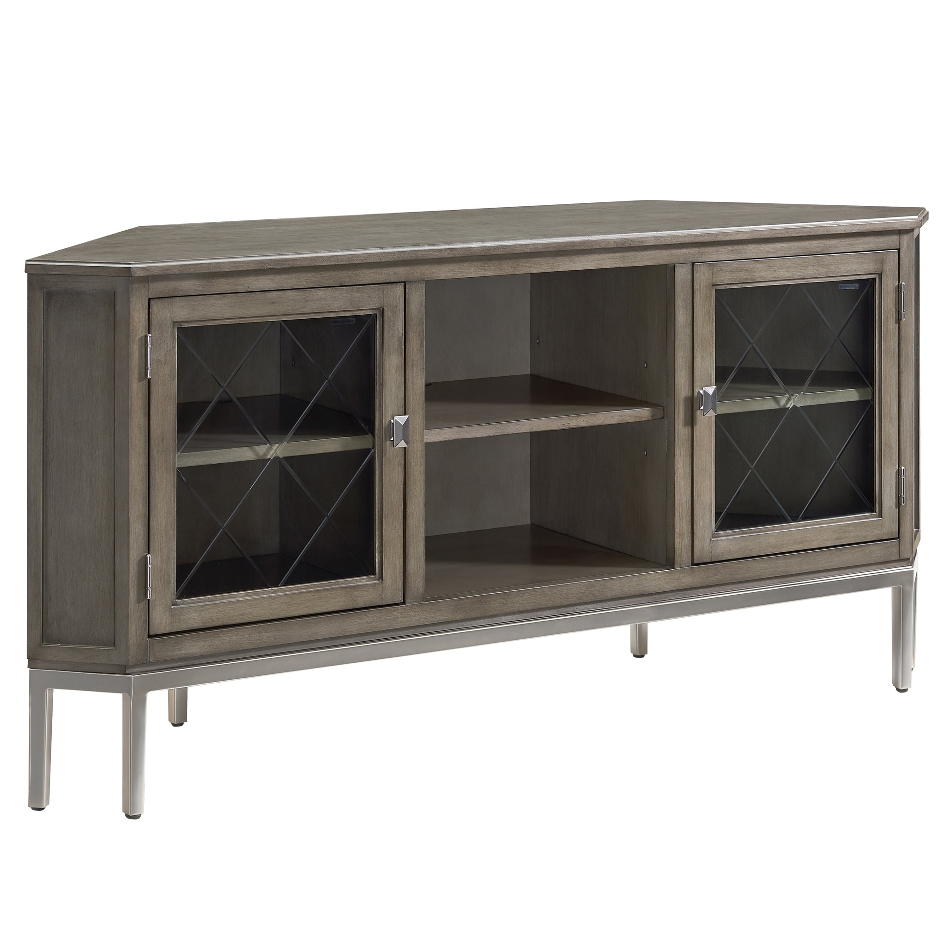 Leick Home Riley Holliday Modern/Contemporary Gray Corner TV stand ( Accommodates TVs up to 60-in )