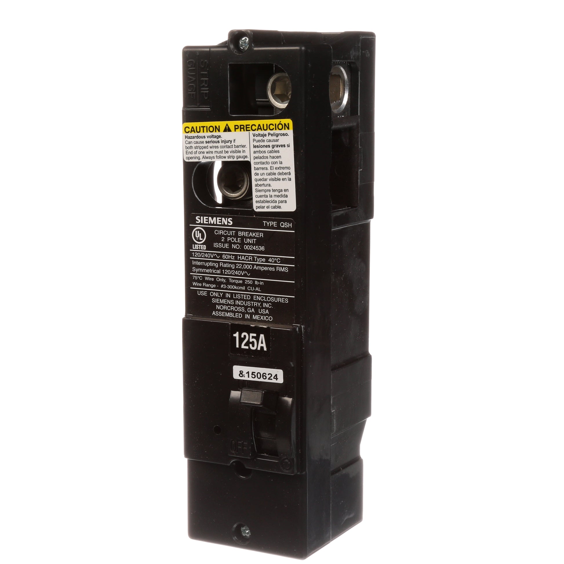 Siemens 125-amp 2 -Pole Main Circuit Breaker