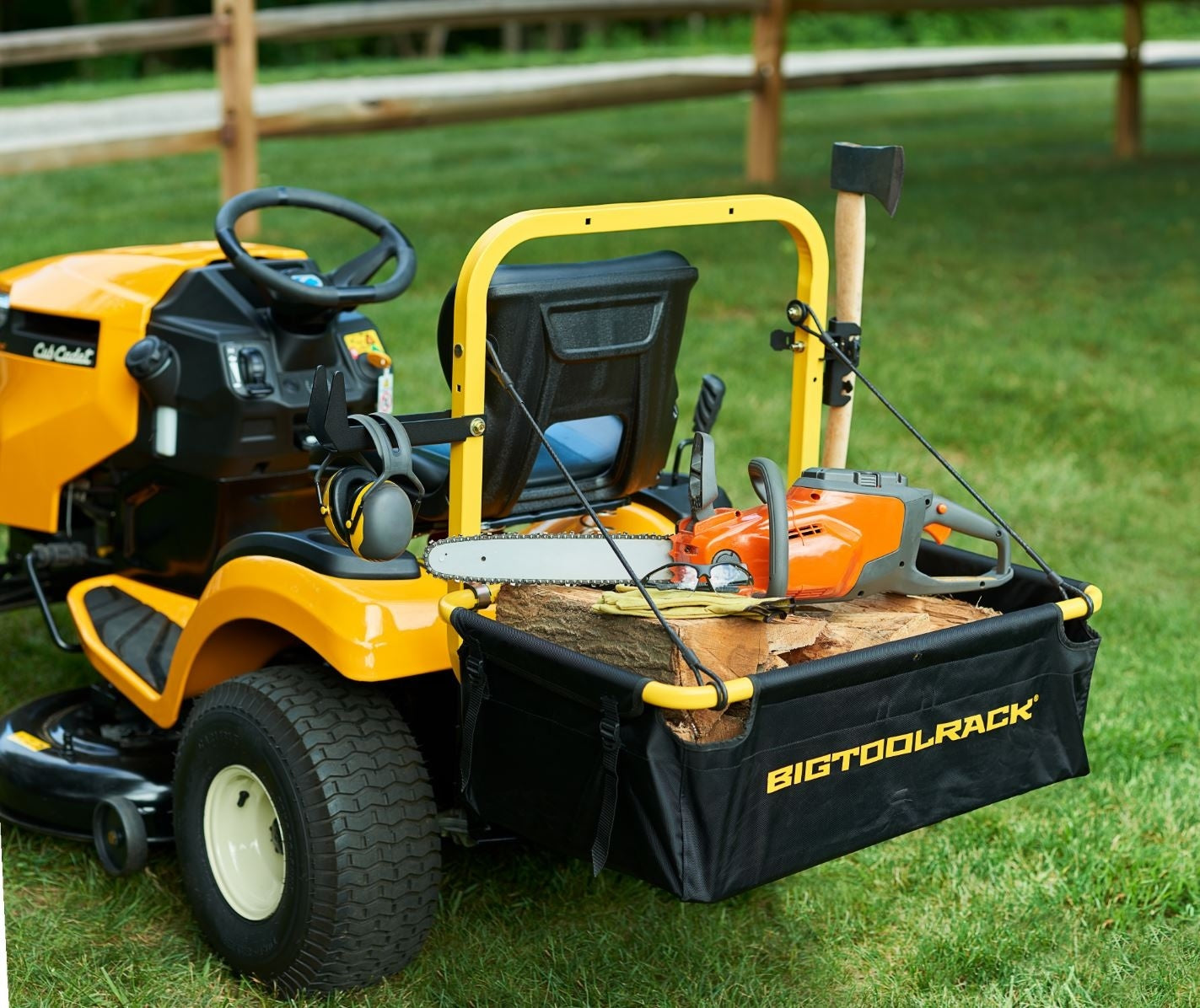 BIGTOOLRACK YardRack - Universal Fit Riding Lawn Mower Accessories for Secure Tool Transportation BTR-YDRK