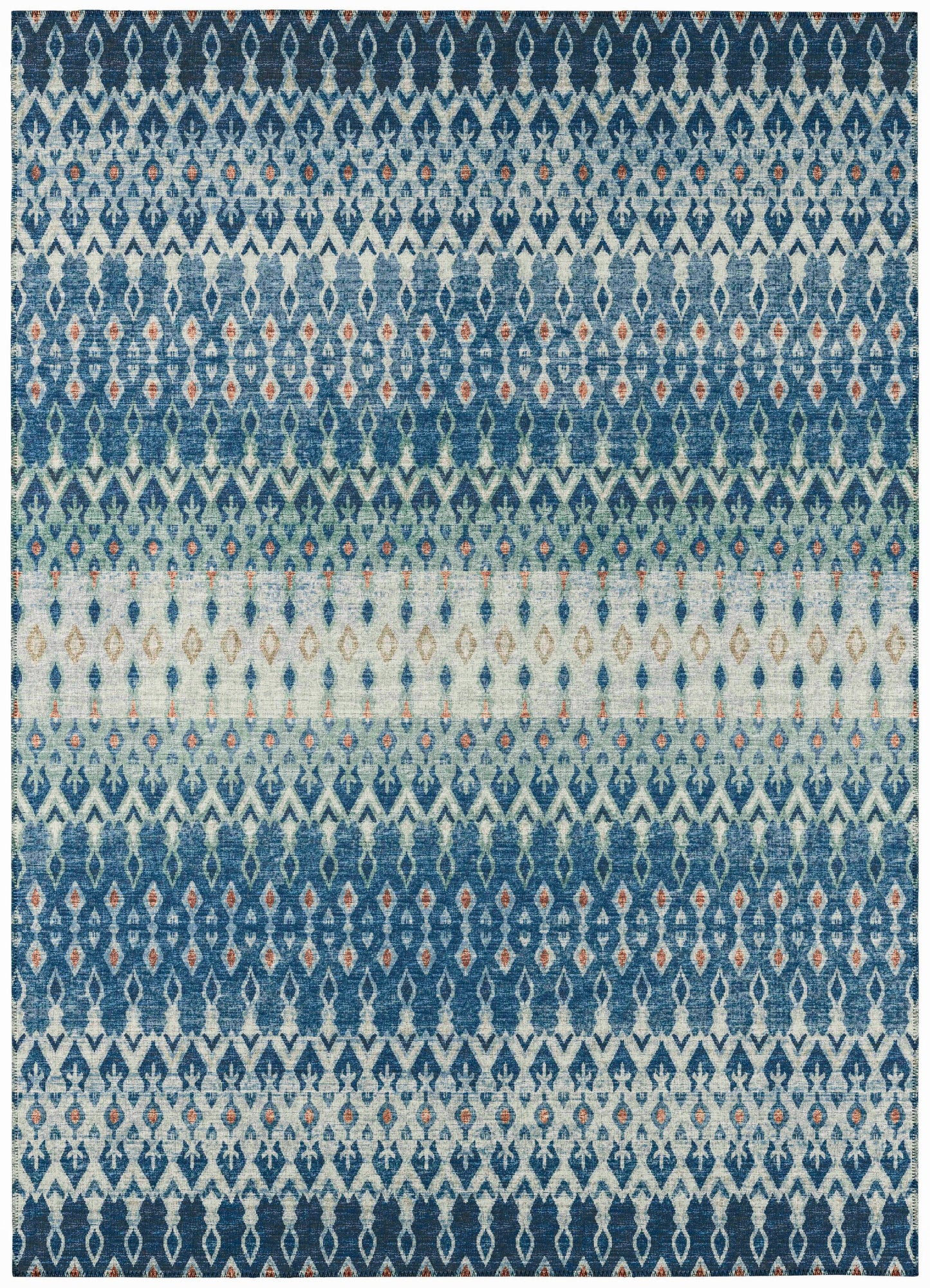 Addison Rugs Bravado 9 x 12 (ft) Seaglass Rectangular Indoor/Outdoor Ikat Southwestern Area rug
