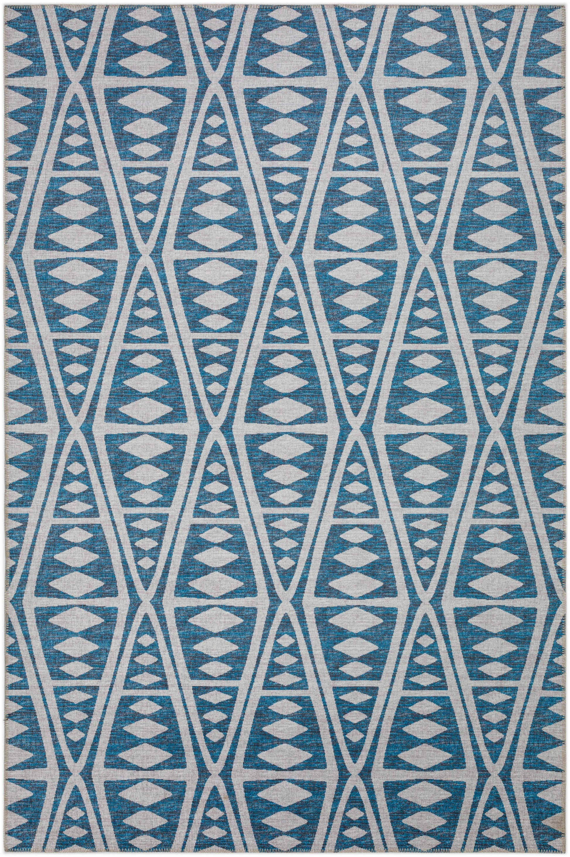Addison Rugs Yuma 8 x 10 (ft) Blue Rectangular Indoor/Outdoor Geometric Moroccan Area rug