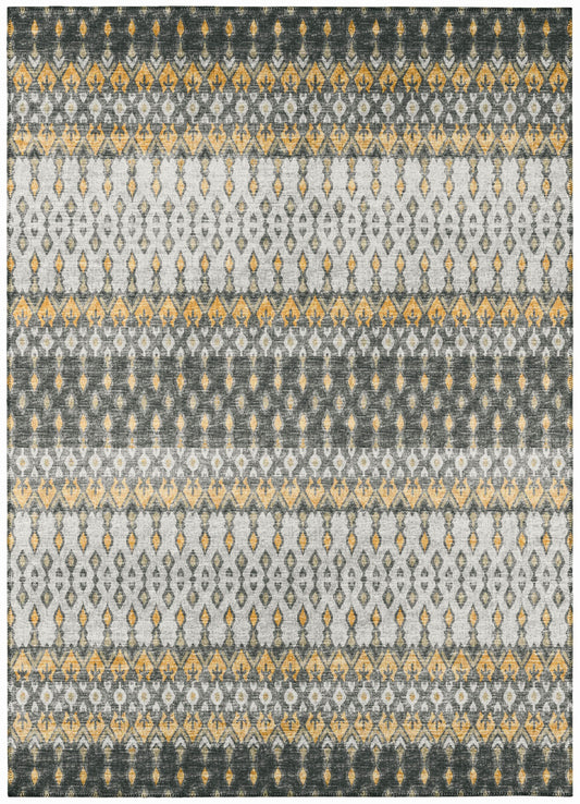 Addison Rugs Bravado 9 x 12 (ft) Grey Rectangular Indoor/Outdoor Ikat Southwestern Area rug