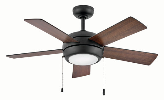 Hinkley Croft 42-in Integrated LED Smart Matte Black with Matte Black, Walnut Blades Ceiling Fan With Light ( 5 -Blade ) 4781068