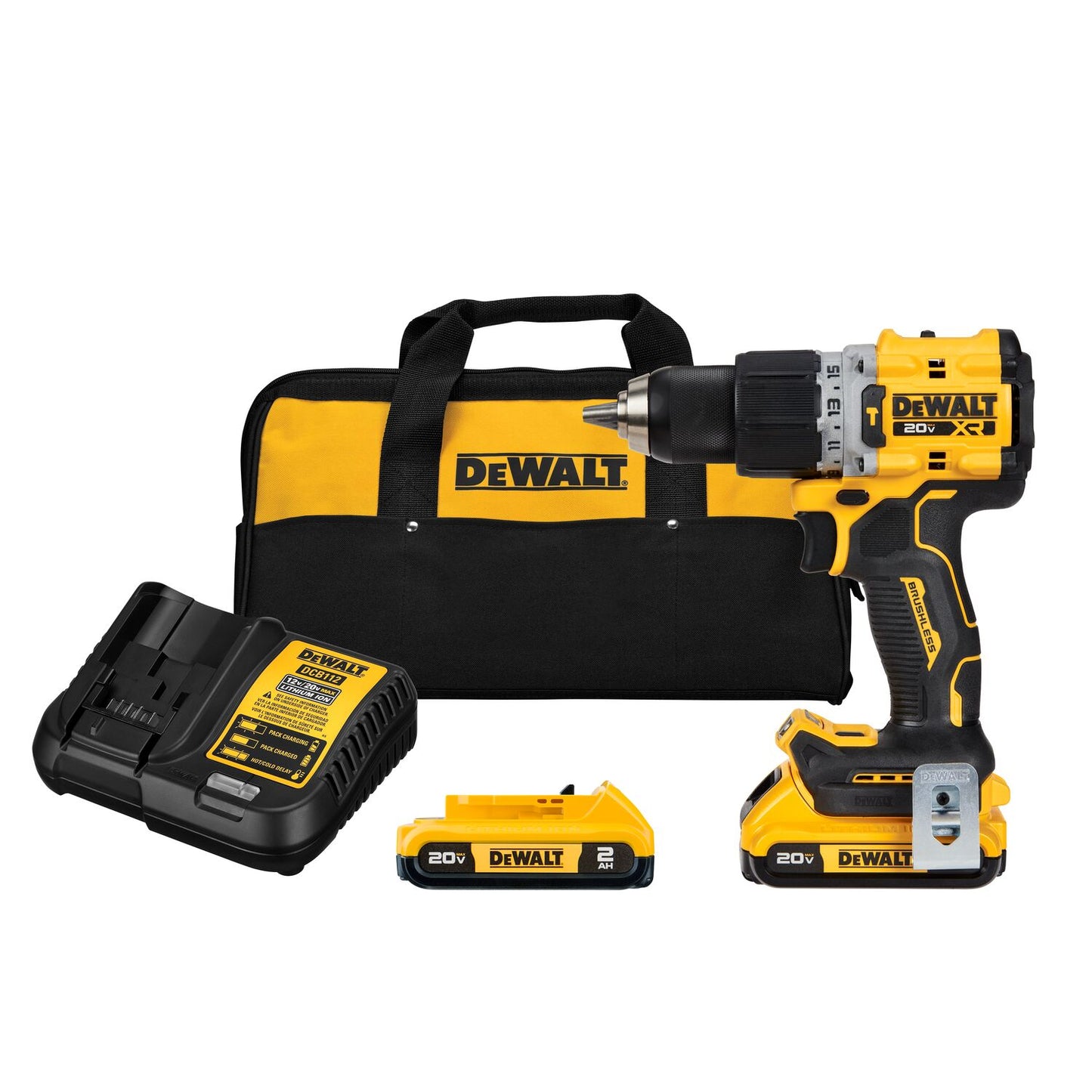 DEWALT XR 1/2-in 20-volt max Variable Speed Brushless Cordless Hammer Drill 2 -Batteries