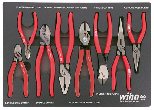 Wiha Classic Grip 8-Pack Assorted Pliers with Hard Case 34682