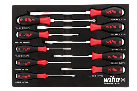 Wiha SoftFinish 10-Piece Composite Handle Assorted Drive Screwdriver Set 53180