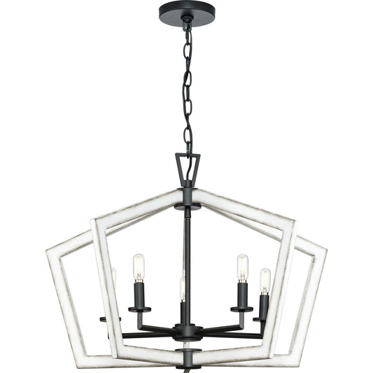 Progress Lighting Galloway 5 -Light Matte Black Farmhouse For Use in Bedrooms, Dining Rooms, Foyers, Kitchens, Living Rooms Chandelier 5212575