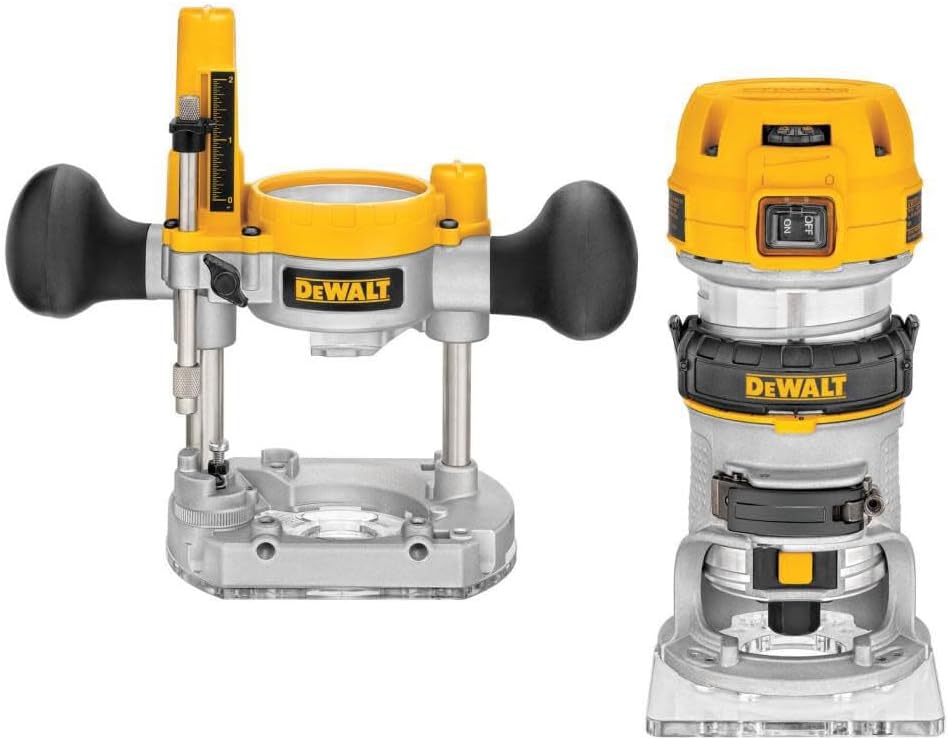 DEWALT Router Fixed\/Plunge Base Kit, Variable Speed, 1.25-HP Max Torque (DWP611PK)