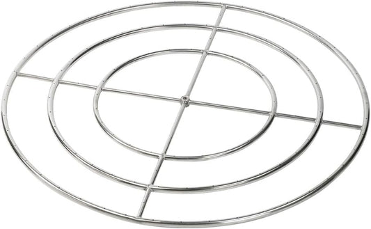 American Fireglass AFG SS-FR-48 Triple-Ring 304 SS Fire Pit Ring Burner - 48"