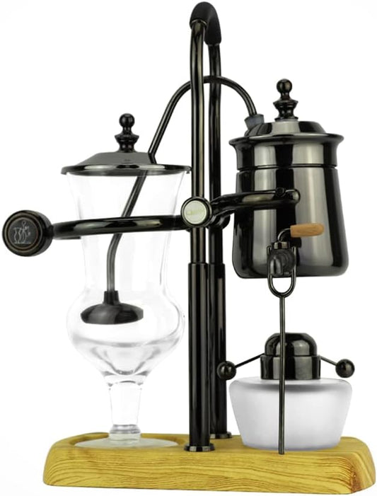 Balance Siphon Coffee Maker Luxury Royal Belgium Coffee Maker, Coffee Siphon Brewer for Coffee, Tea (black)
