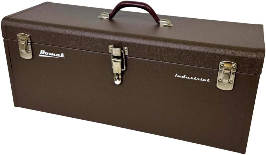 Homak 24-Inch Industrial Steel Toolbox, Brown Wrinkle Powder Coat, BW00200240