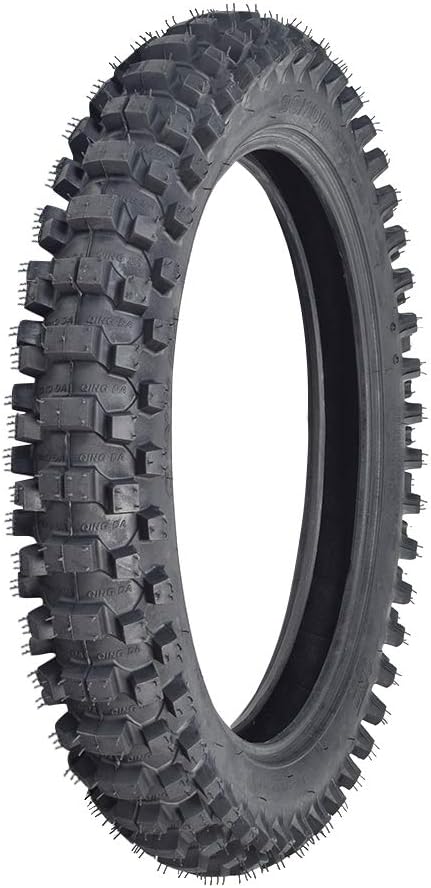 AlveyTech 90/100-16 Tire for Dirt Bikes (Single) - Durable Pneumatic Black Rubber Tires with Aggressive Knobby Tread, Mini Bike Parts, DIY Install, 2-Wheeler Replacement Accessories for Baja, Coolster