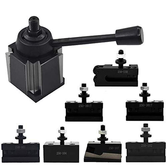 findmall AXA Size 250-111 Wedge Type Tool Post Set Fit for Lathe +2 Extra T Tool Holder