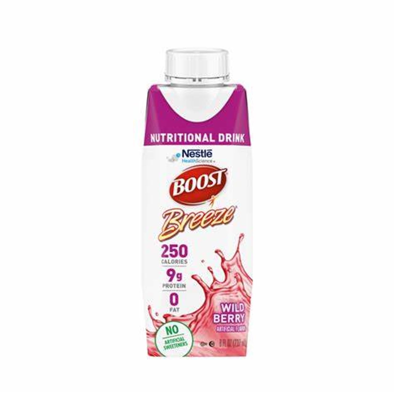 BOOST Breeze Nutrition 8oz Wildberry Fat-Free Drink, 24/Cs