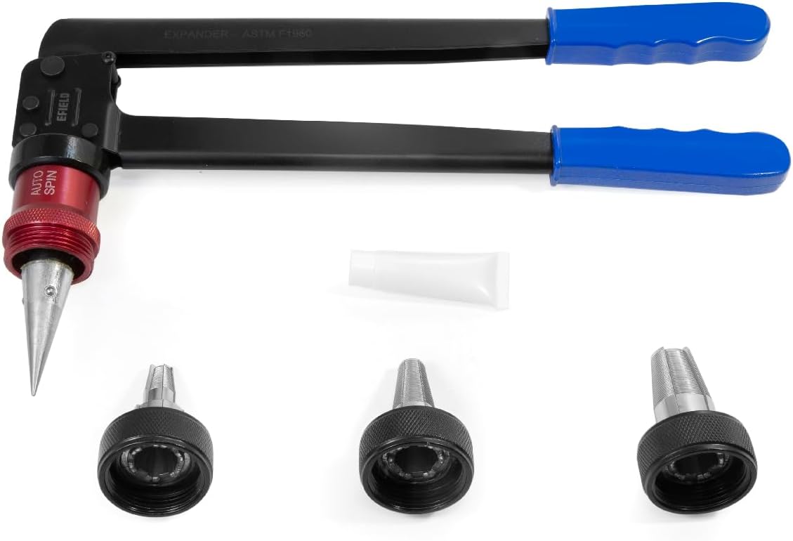 EFIELD PEX Auto Rotation Expansion Tool Kit with with 1\/2 inch 3\/4 inch 1 inch Expander Heads,(TOOL022)