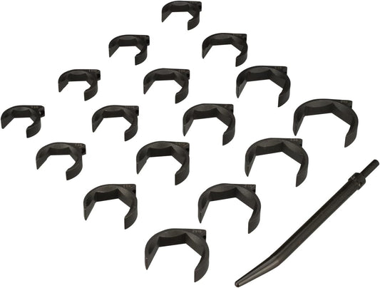 LTI TOOLS SAE Shockit Crows Foot Socket Wrench Set, Heavy Duty Industrial Hydraulic Fitting, 16 Piece (LT1900XL)