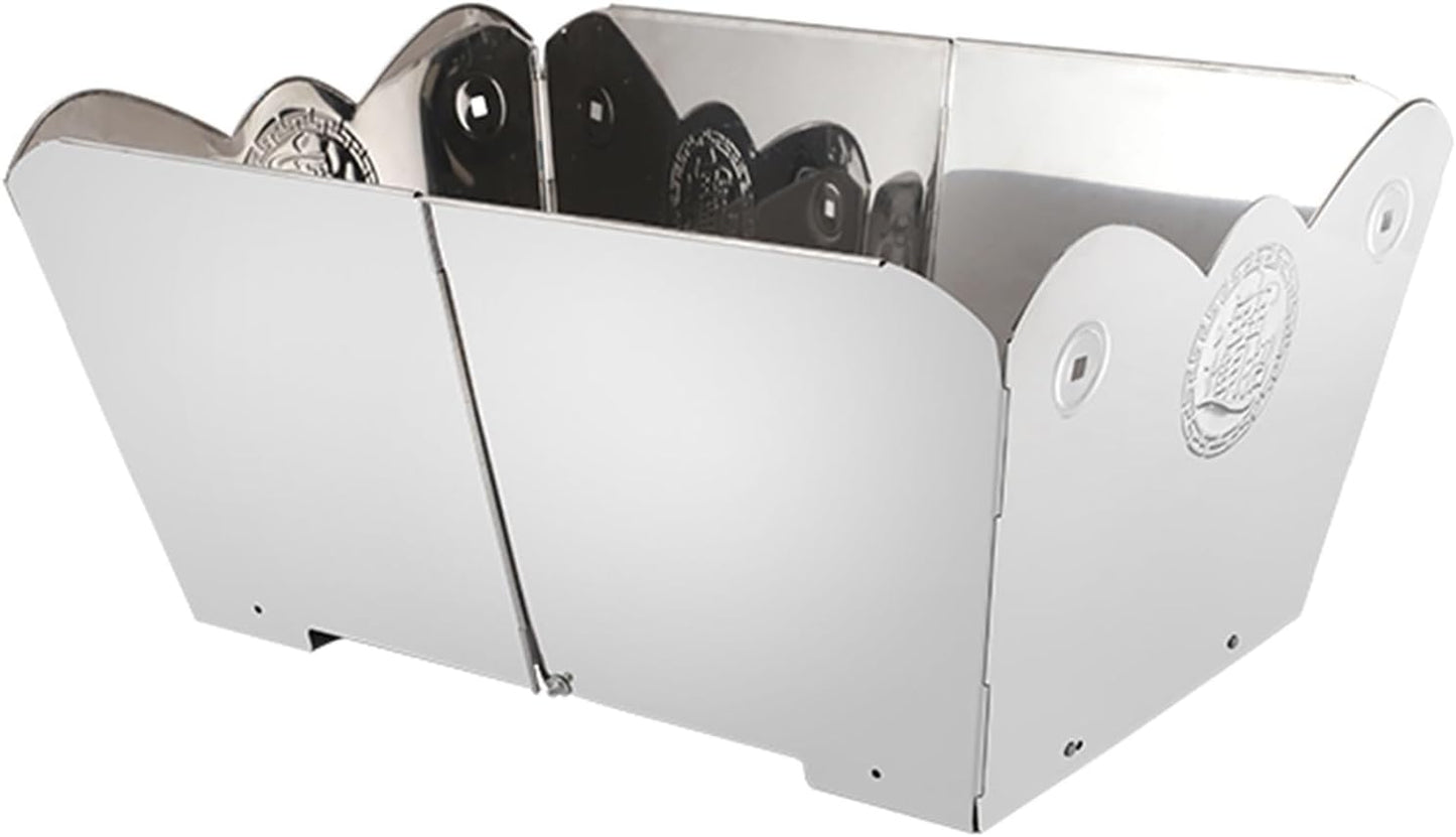 Burn Barrels for Outside for Burning Trash, Fire Pit, Foldable Metal Barrel for Ancestor Money Waste Garden Leaf Wood(Silver,Large)