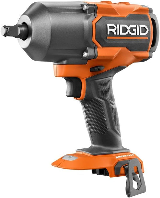 RIDGID 18V Brushless Cordless 4-Mode 1/2 in. High-Torque Impact Wrench (Tool Only), Orange