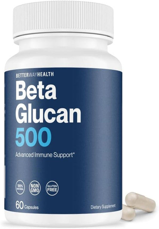 Better Way Health™ - Advanced Immune Readiness - Highly Purified 1,3\/1,6 Beta Glucan 500 - Clinically Tested Immune Defense - 500mg\/60 Capsules (Pack of 1)