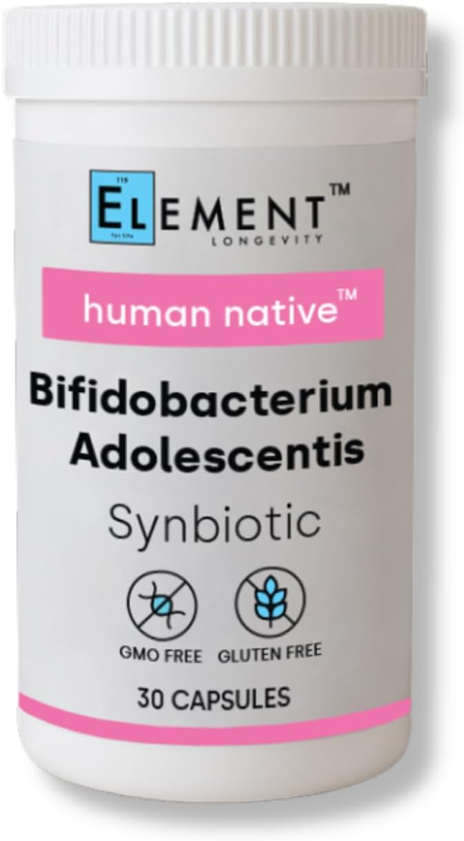 Human Native Bifidobacterium Adolescentis Synbiotic | Fewer Urgent Bowel Movements, Reduced Bloating/Gas, & Digestion Support | Clinically Studied Probiotic | 30ct (30 Day Supply)