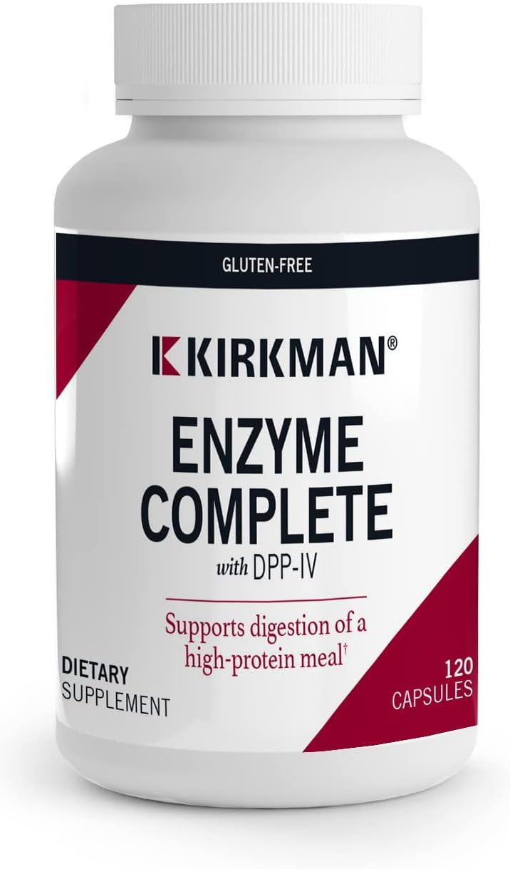 Kirkman - Enzyme Complete/DPP-IV - 120 Capsules - Potent Digestive Aid - Broad Spectrum Digestive Enzyme - Hypoallergenic