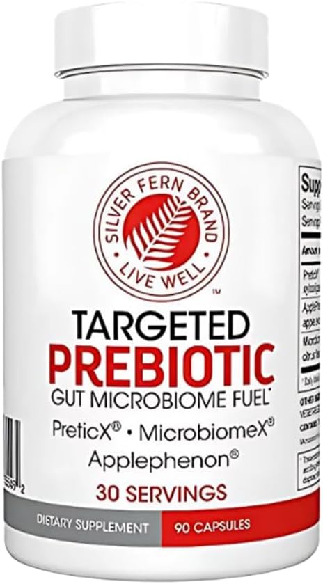 Silver Fern Brand Prebiotic Supplement \u2013 XOS Fiber & Polyphenol Blend, 90 Capsules (30 Servings)