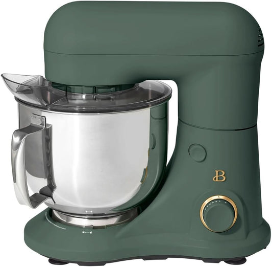 Beautiful 5.3QT 300W Stand Mixer with 12 Speeds, Tilt-Head, Splash Guard & Dishwasher-Safe Accessories, Soft Matte Finish \u2013 Mixes Up to 9 Dozen Cookies, Includes Dough Hook & Whisk (Thyme Green)