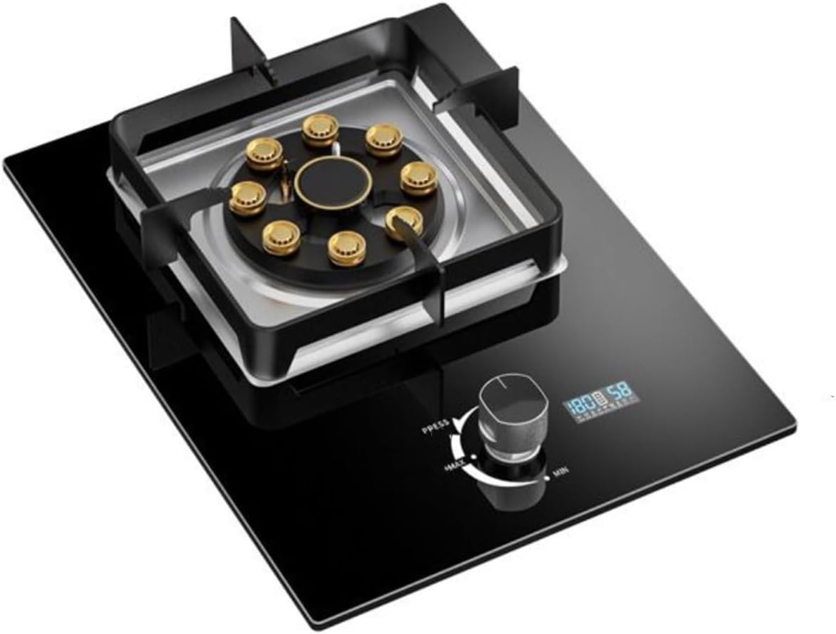 Built-in Dual-purpose Table Top Cooker Single Burner Gas Hob,with Flame Failure Protection,Cast Iron Grille,Home Camping(NG)