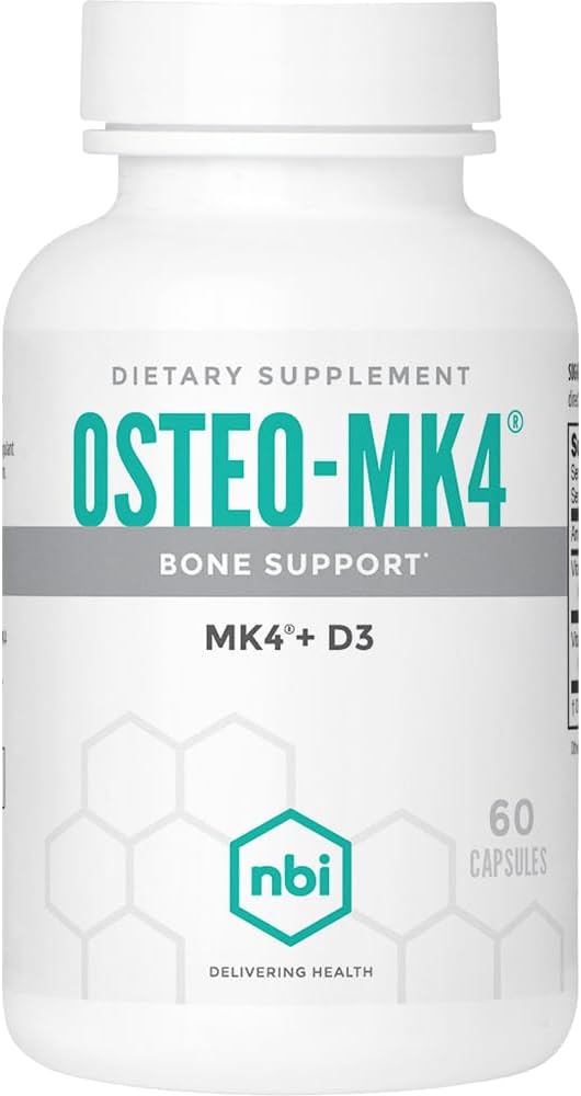Osteo-MK4 Bone Support | Vitamin D & K Complex | 45mg Vitamin K2 (MK4) for Strong Bone Health & Function | 60ct Veggie Capsules