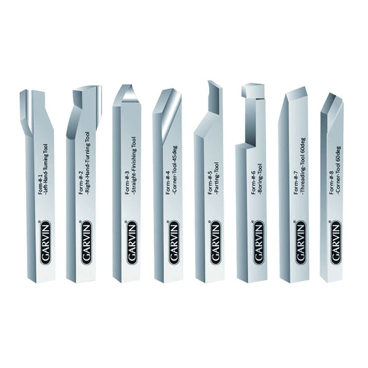 HHIP 2006-9028 1\/2 X 4" 8 Piece High Speed Steel Lathe Turning Tool Set