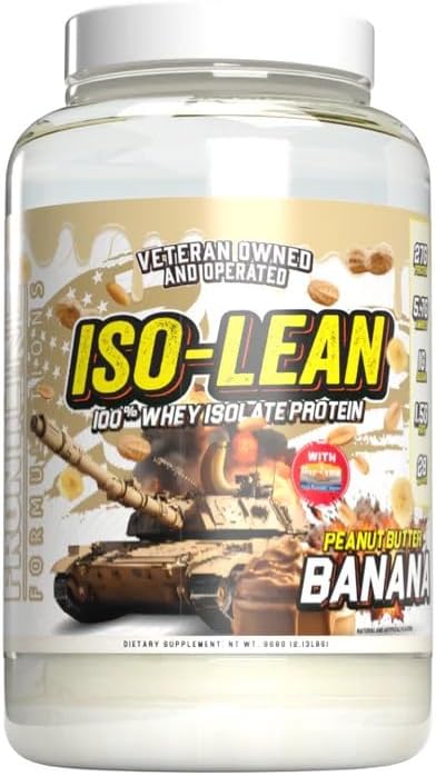 Isolean, 100% Whey Protein Isolate, Fast Absorption, Iso Lean, Low Sugar, Maximize Recovery, 25 Grams Per Serving, Veteren Owned and Operated (28 Servings, Peanut Butter Banana)