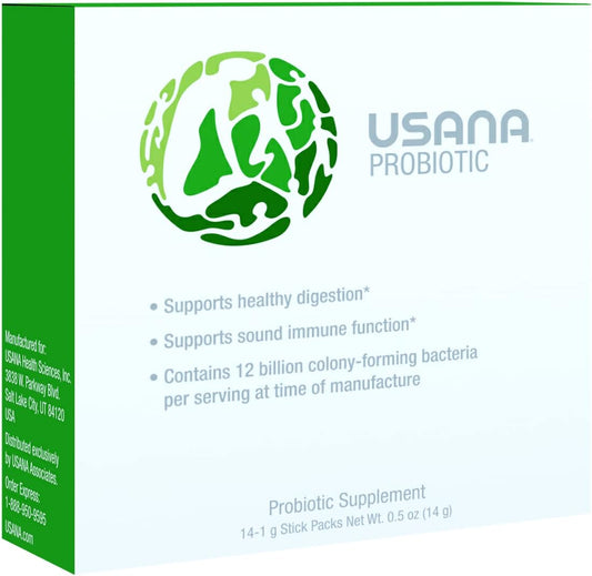 USANA Probiotic Supplement to Support Digestive Health* – Gluten Free – Sugar Free – Dairy Free - 14 Stick Packs