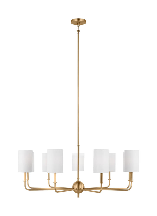 Generation Lighting Foxdale 9 -Light Brass Transitional For Use in Dining Rooms, Foyers, Kitchens, Living Rooms Chandelier