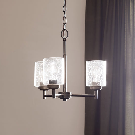 Kichler Winslow 3 -Light Black Modern/contemporary For Use in Bedrooms, Dining Rooms, Foyers, Kitchens, Living Rooms Chandelier 2416111