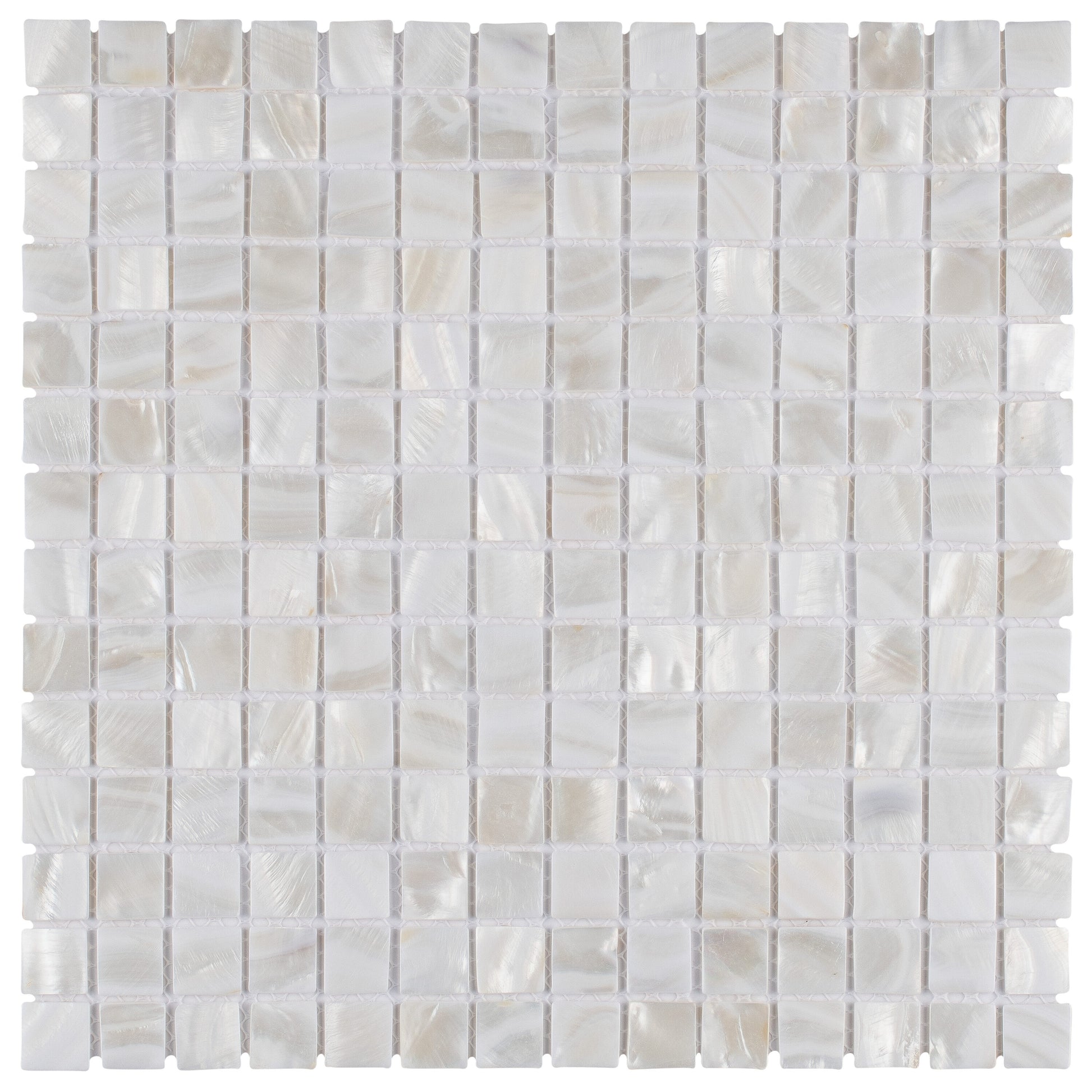 Affinity Tile Conchella Square White 12-in x 12-in Glossy Natural shell Mosaic Wall Tile ( 10.2-sq ft Carton )